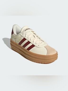 Adidas Cream and Maroon Platform Sneaker